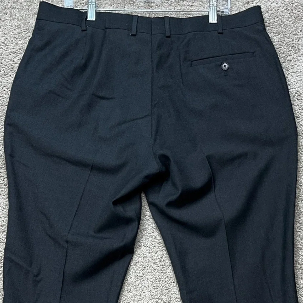 Charles Tyrwhitt Dress Pants Men 40U Charcoal Gray Straight Leg Wool Flat Front